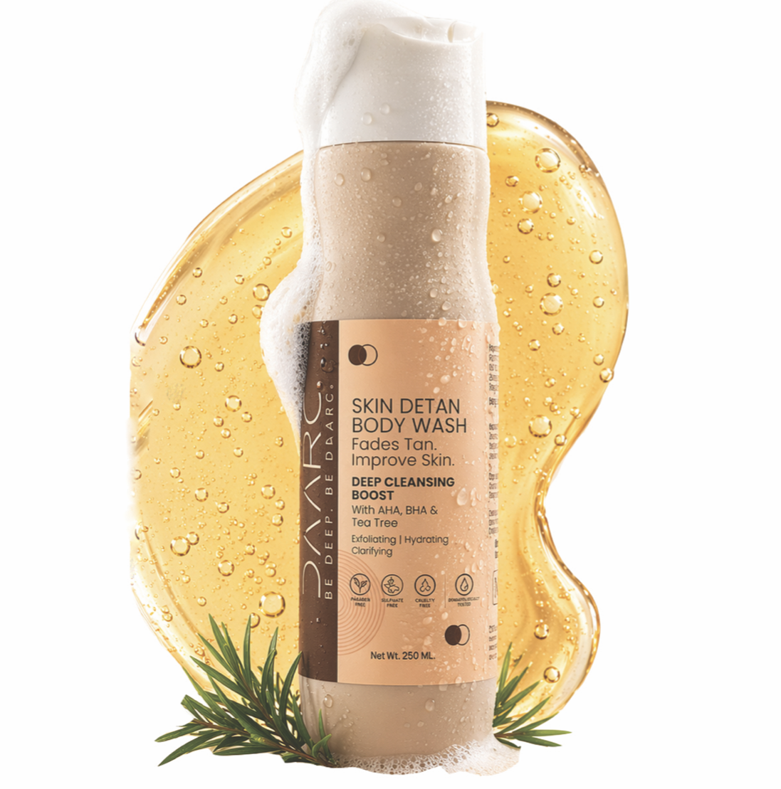 DAARC DeTan Body Wash with 10% Glycolic Acid, 5% Lactic Acid & 2% Salicylic Acid 250ml