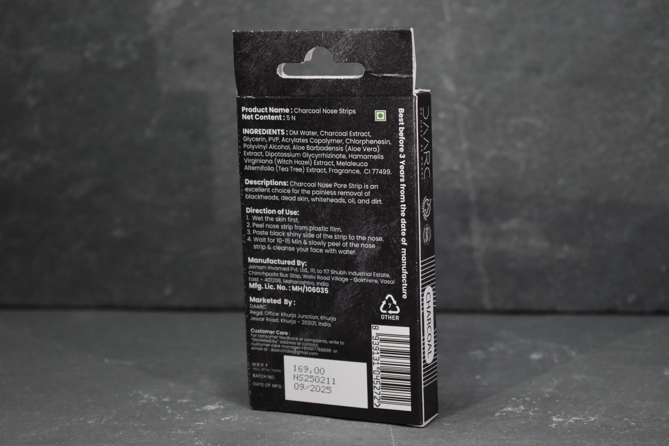 DAARC Charcoal Nose Strips for Blackhead Removal | FDA Approved | Dermatologist Tested | Pack of 5 - Image 5