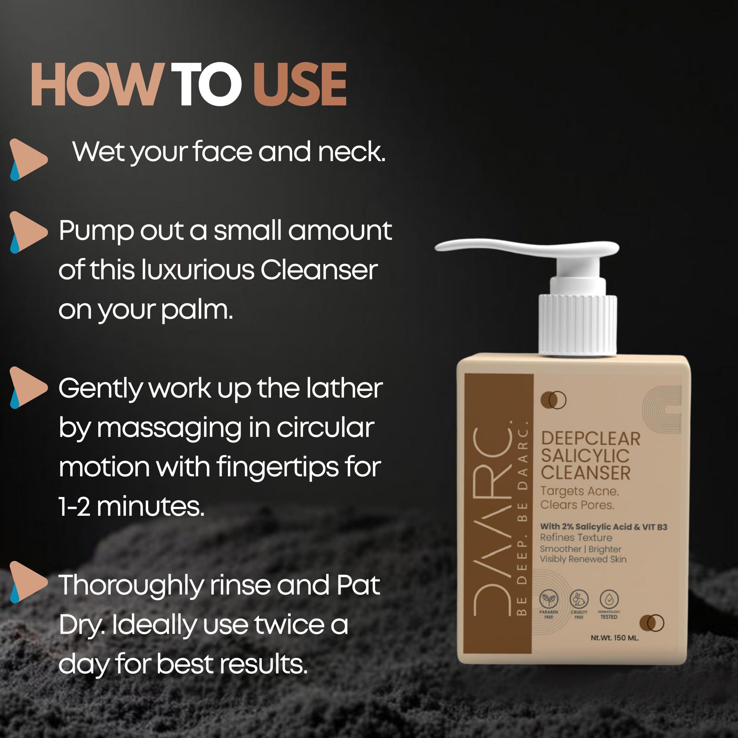 DAARC Salicylic Acid 2% Face Cleanser with Acne Busters™ | Acne Control & Oil Balance | Dermatologist Tested | 150ml - Image 4