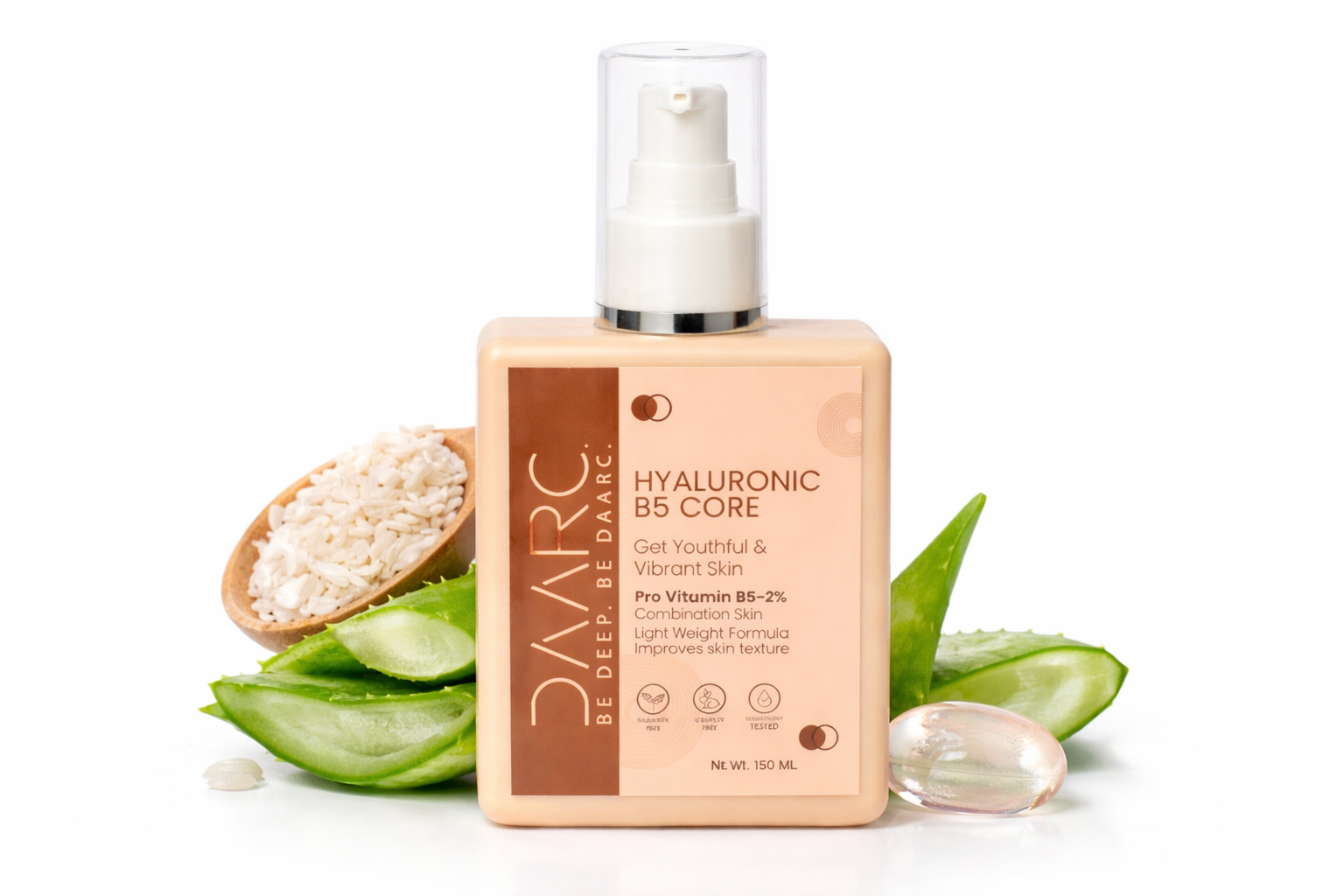 DAARC Hyaluronic B5 Core Moisturizer with Niacinamide, Hyaluronic Acid, Rice Protein & Aloe Vera |150ml