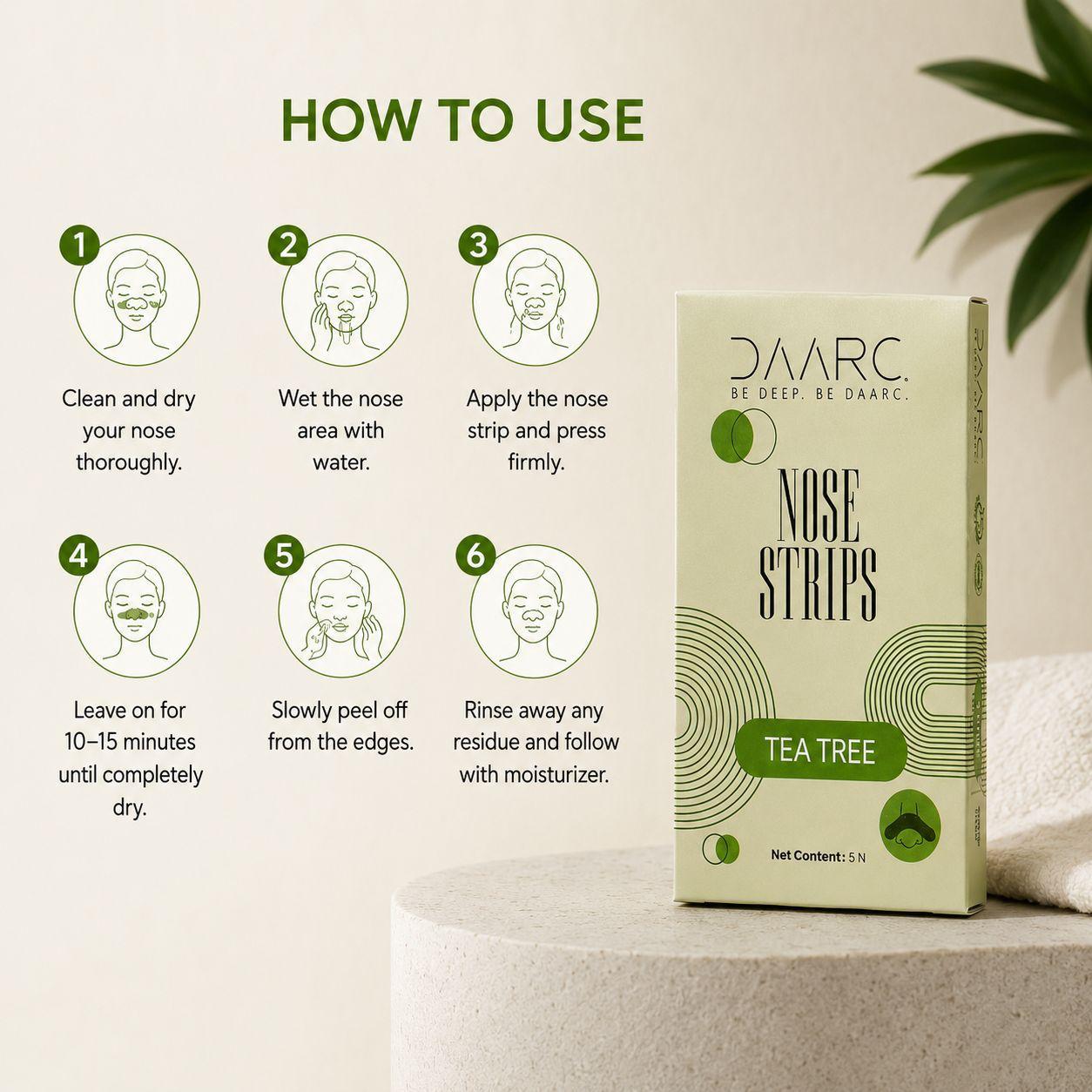 DAARC Tea Tree Nose Strips for Blackhead Removal | FDA Approved | - Image 4