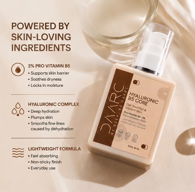 DAARC Hyaluronic B5 Core Moisturizer with Niacinamide, Hyaluronic Acid, Rice Protein & Aloe Vera |150ml - Image 2
