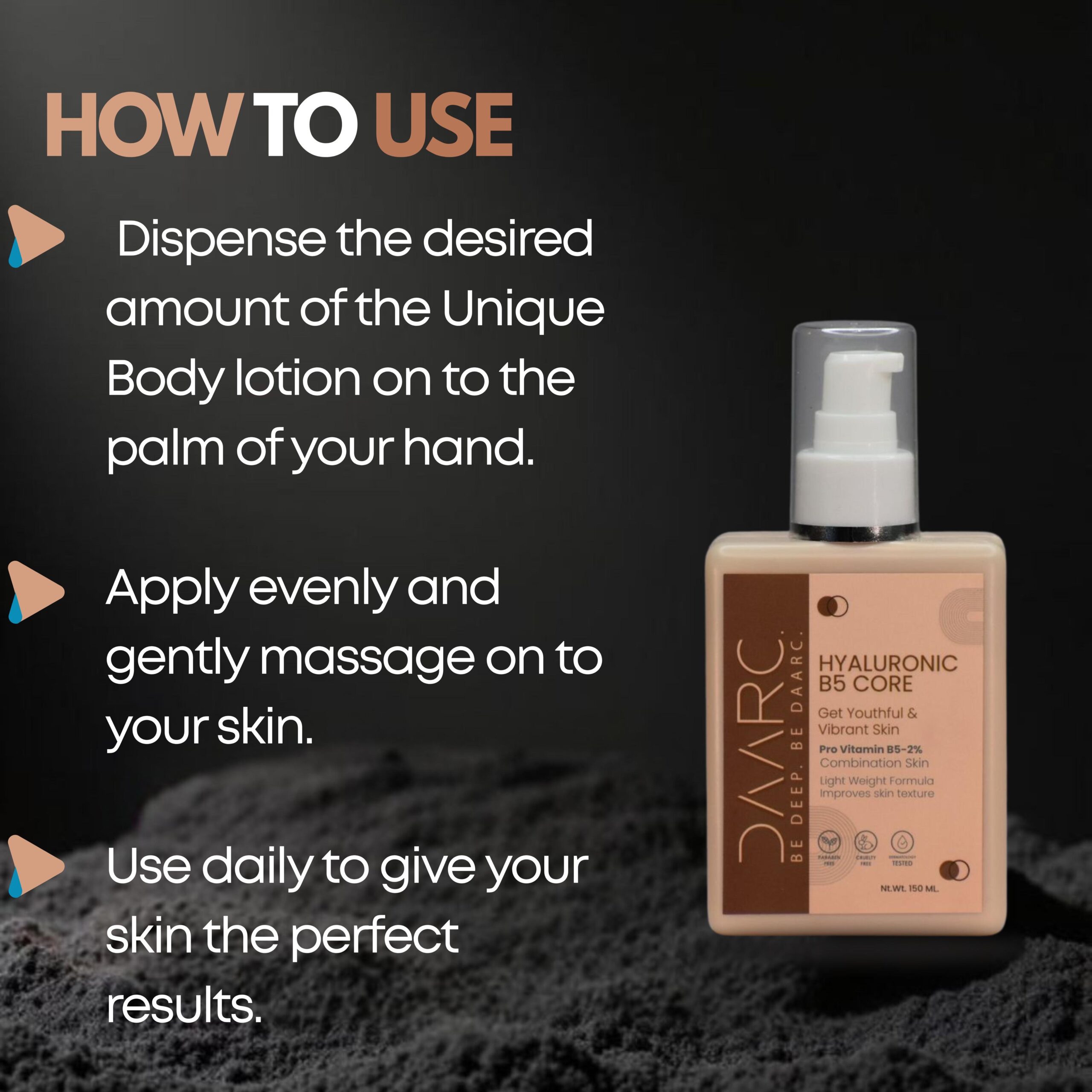 DAARC Hyaluronic B5 Core Moisturizer with Niacinamide, Hyaluronic Acid, Rice Protein & Aloe Vera | Hydrating, Brightening & Skin Barrier Care | Dermatologist Tested | 150ml - Image 4